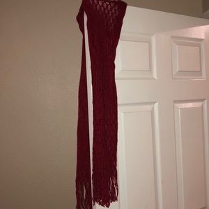 red warm scarf